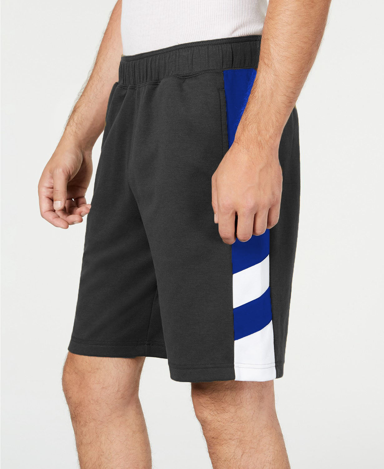 Ideology  Men's Striped-Side Shorts Black Size Medium