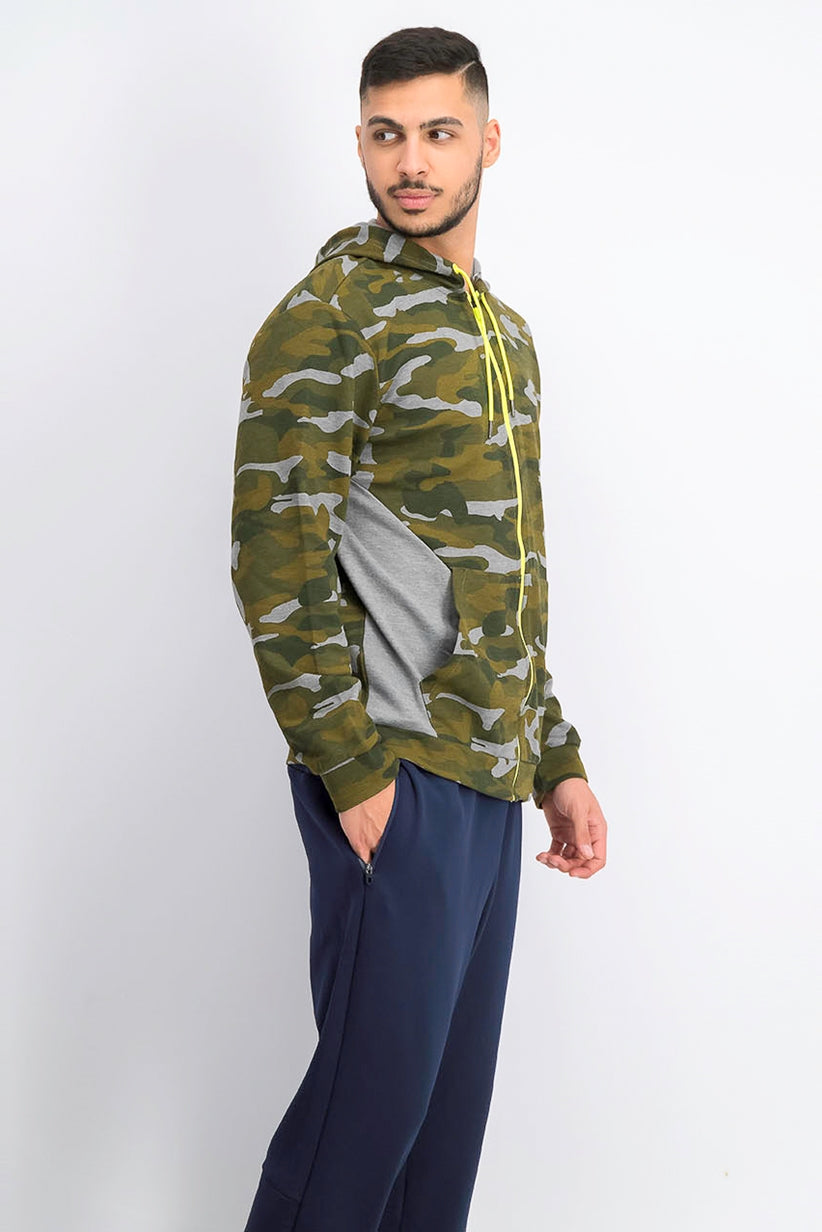 Ideology Men's Colorblocked Camo Jacket Green Size Extra Large