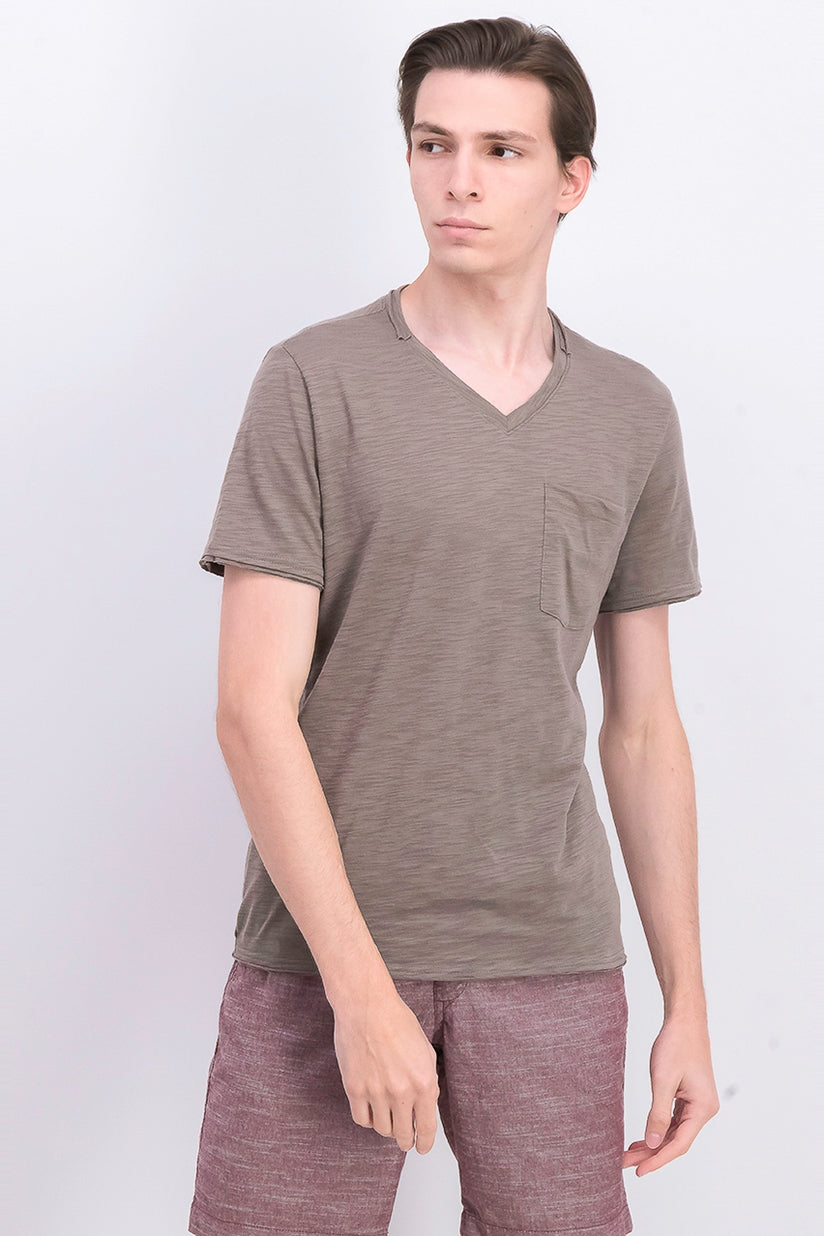 INC International Concepts Men's V-Neck Pocket T-Shirt Gray Size Medium