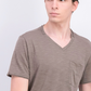 INC International Concepts Men's V-Neck Pocket T-Shirt Dark Beige Size Extra Large