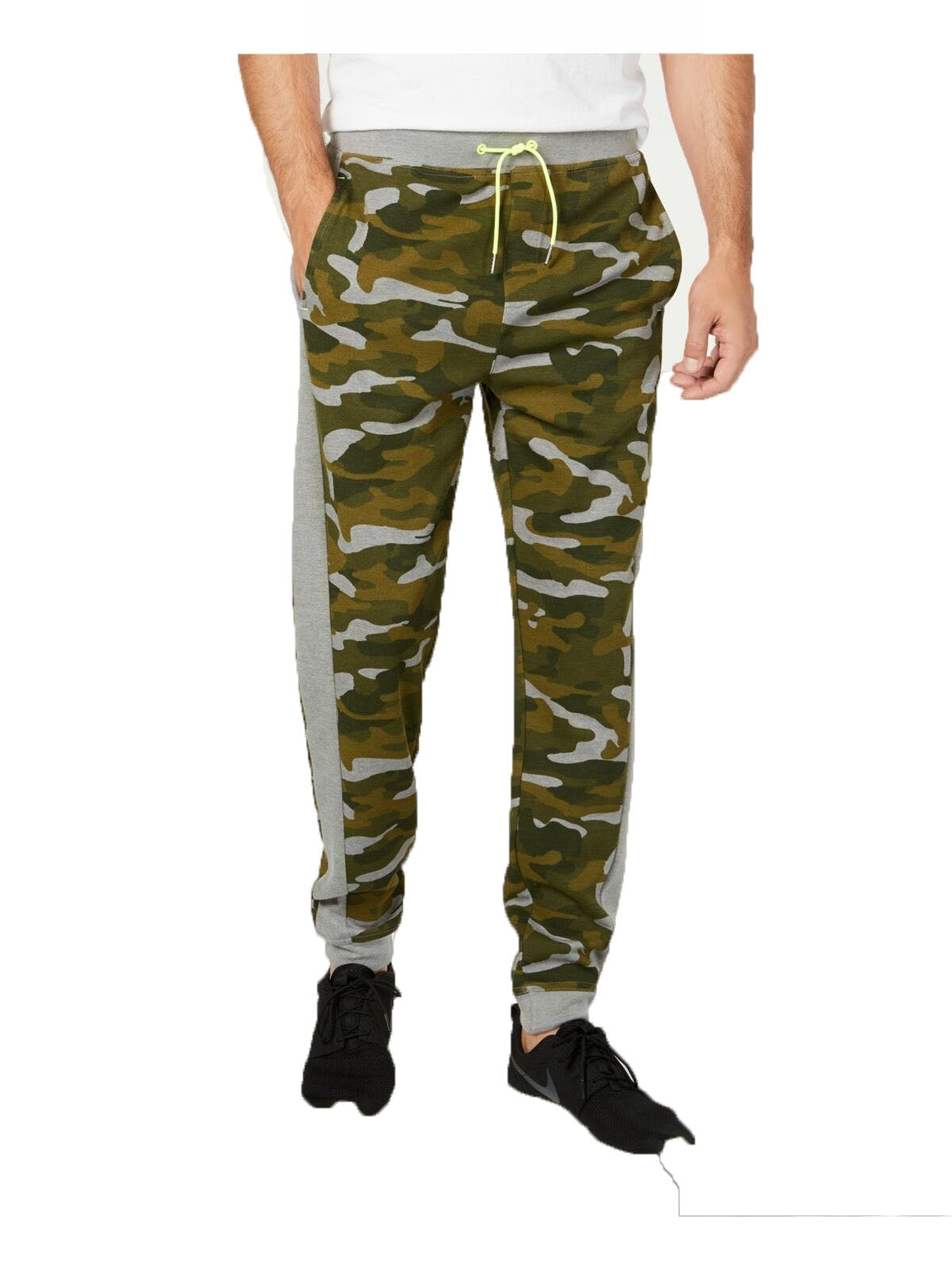 Ideology Men's Colorblocked Camo Joggers Dark Green Size Large