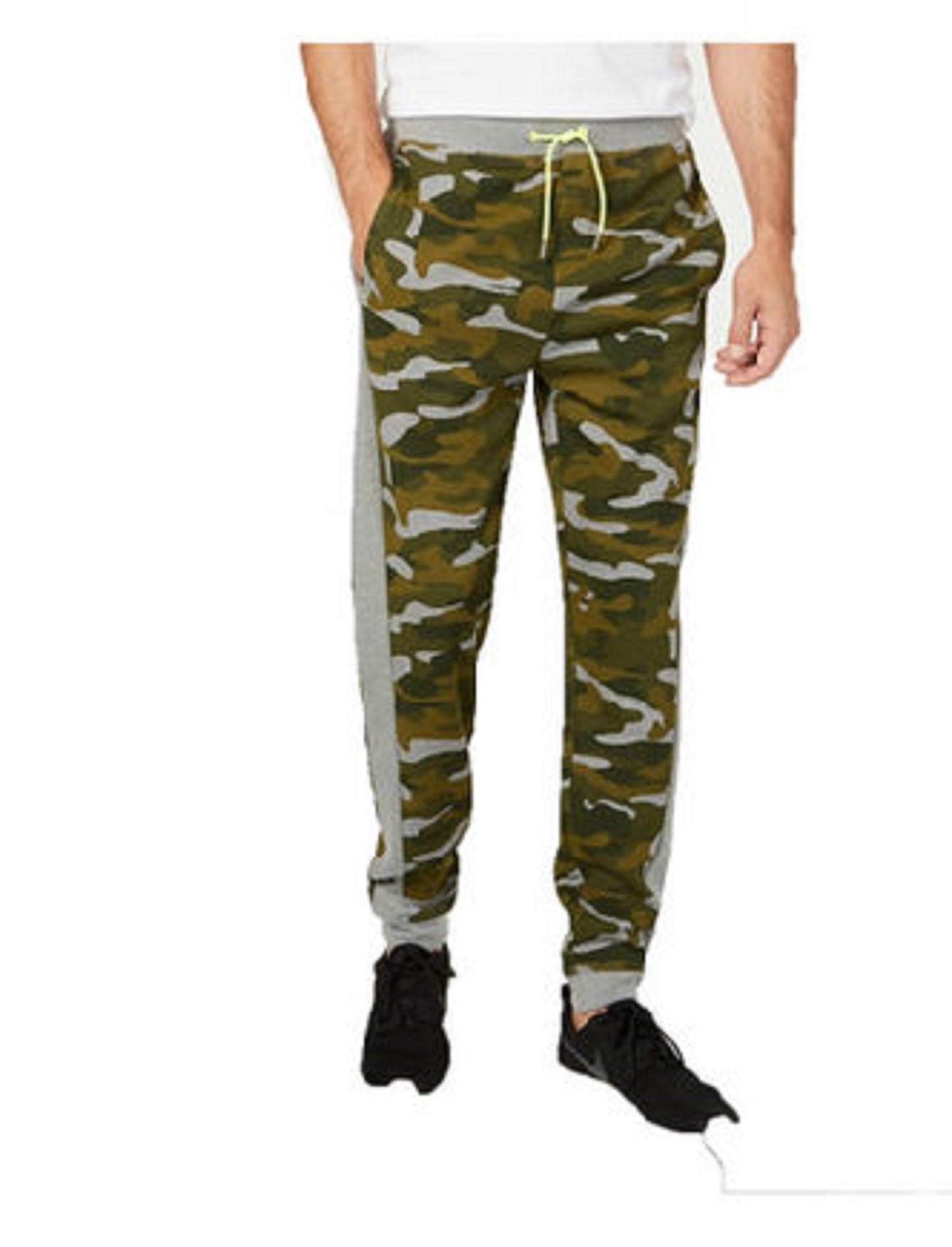 ID Ideology Men's Colorblocked Camo Joggers Dark Green Size Medium