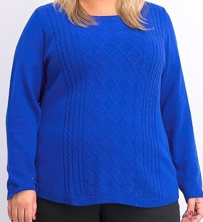 Charter Club Women's Cable Sweater Blue Size Small