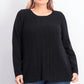Charter Club Women's Plus Size Cable-Knit Sweater Black Size OX