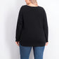 Charter Club Women's Plus Size Cable-Knit Sweater Black Size OX