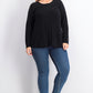 Charter Club Women's Plus Size Cable-Knit Sweater Black Size OX