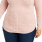 Charter Club Women's Plus Size Cable-Knit Sweater Pink Size XXX-Large