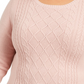 Charter Club Women's Plus Size Cable-Knit Sweater Pink Size 2X