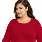 Charter Club Women's Plus Size Cable-Knit Sweater Red Size Extra Large
