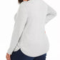 Charter Club Women's Plus Size Cable-Knit Button-Trim Sweater  Gray Size Extra Large