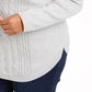 Charter Club Women's Plus Size Cable-Knit Button-Trim Sweater Gray Size 2 X-Large