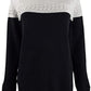 Charter Club Women's Metallic Colorblocked Crewneck Sweater  Gray Size Extra Small