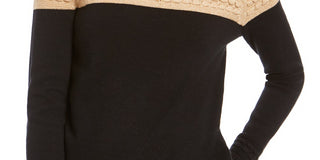 Charter Club Women's Petite Lurex Knit Sweater Black Size Medium