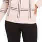 Charter Club Women's Printed Crewneck Sweater Pink Size XX-Large