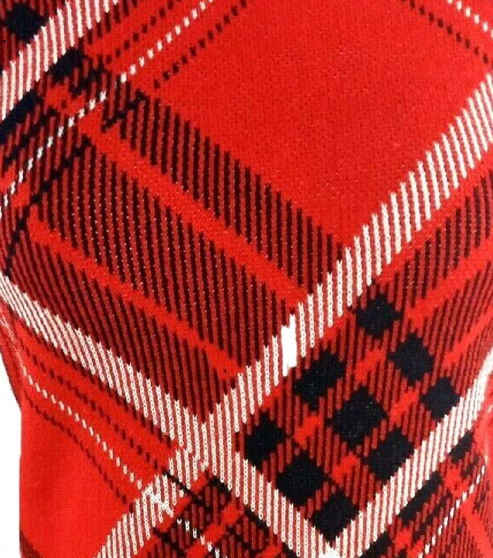 Charter Club Women's Petite Plaid Knit Sweater Red Size Petite