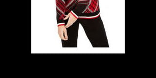 Charter Club Women's Plaid Crewneck Sweater Black Size Extra Large