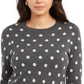 Charter Club Women's Dot-Print Crewneck Sweater Dark Gray Size Small