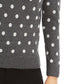Charter Club Women's Dot-Print Crewneck Sweater Dark Gray Size Small