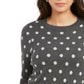 Charter Club Women's Polka Dot Sweater Gray Size Petite Large