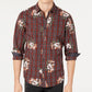 INC International Concepts Men's Plaid Floral Shirt Red Size XX Large