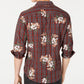 INC International Concepts Men's Plaid Floral Shirt Red Size XX Large