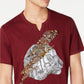 INC International Concepts Men's Lightning Tiger Graphic T-Shirt Wine Size Extra Large