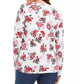 Karen Scott Women's Floral Print Henley Top White Size Small