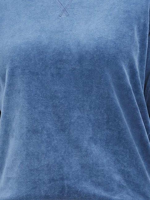 Karen Scott Women's Petite Velour Sweatshirt Blue Size Petite