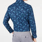 Bar III Men's Slim-Fit Stretch Paisley-Print Dress Shirt Navy Size 14-32-33