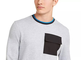 Alfani Men's Utility Pocket Crewneck Sweatshirt Dark Gray Size X-Large