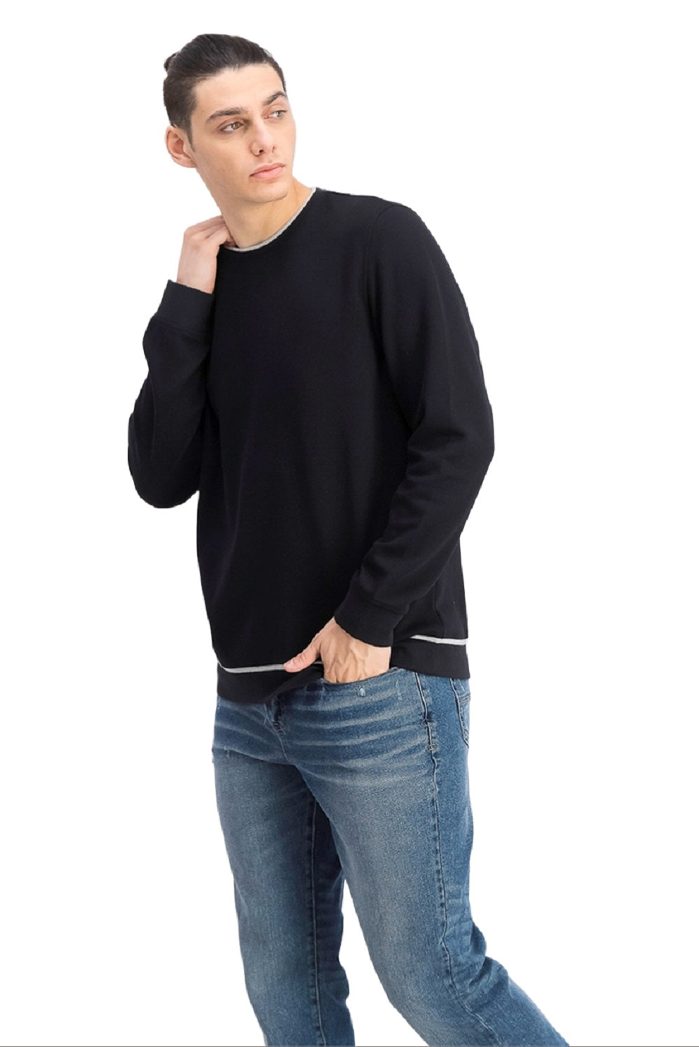 Alfani Men's Classic-Fit Tipped Sweatshirt Black Size Medium