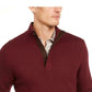 Tasso Elba Men's Supima Cotton Textured 1/4-Zip Sweater Brown Size Large
