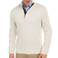 Tasso Elba Men's Supima Cotton Textured 1/4-Zip Sweater Beige Size Small