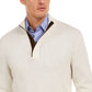 Tasso Elba Men's Supima Cotton Textured 1/4-Zip Sweater Beige Size Small