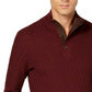 Tasso Elba Men's Supima Cotton Textured 1/4-Zip Sweater Dark Brown Size Small