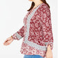 Style & Co Women's Plus Size Printed Top  Dark Red Size 1X