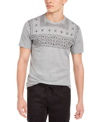 American Rag Men's Top-Pattern T-Shirt  Gray Size Medium