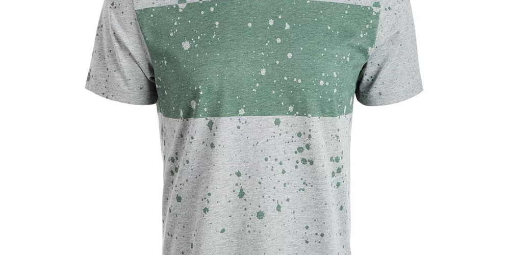 American Rag Men's Splatter Chest Stripe T-Shirt Gray Size Small