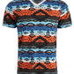 American Rag Men's Southwestern Striped T-Shirt Orange Size Extra Large