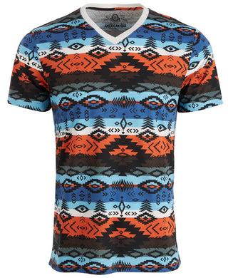 American Rag Men's Southwestern Striped T-Shirt Orange Size Extra Large