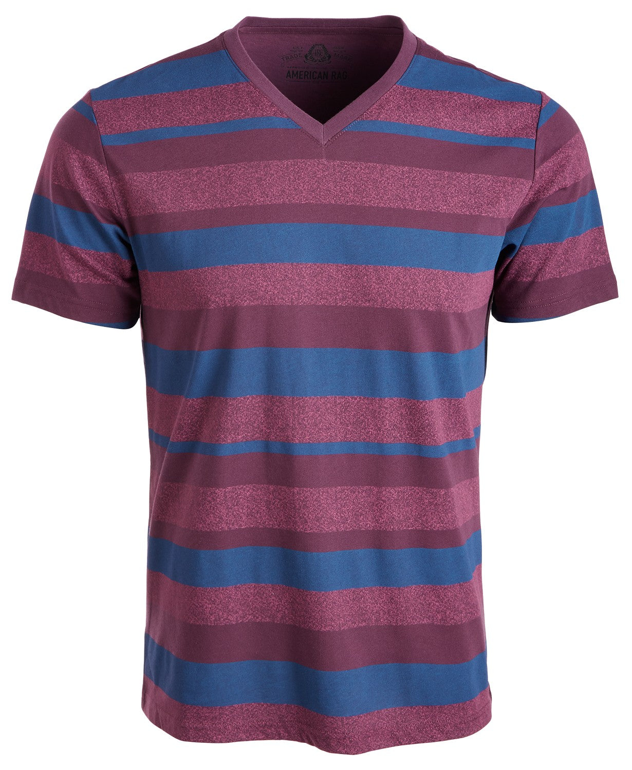 American Rag Men's V-Neck Striped T-Shirt Red Size Small