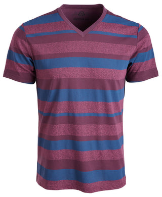 American Rag Men's V-Neck Striped T-Shirt Red Size Small