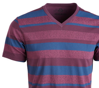 American Rag Men's V-Neck Striped T-Shirt Red Size Small