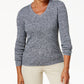 Karen Scott Women's Ribbed V-Neck Sweater Winter Wte Mrl Size Large