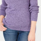 Karen Scott Women's Petite Cotton Ribbed Marled Sweater Purple Size Petite