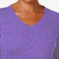 Karen Scott Women's Petite Cotton Ribbed Marled Sweater  Purple Size Petite Medium