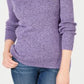 Karen Scott Women's Petite Cotton Ribbed Marled Sweater Purple Size Petite Small