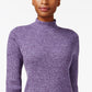 Karen Scott Women's Petite Ribbed-Knit Cotton Turtleneck Purple Size Petite Extra Large