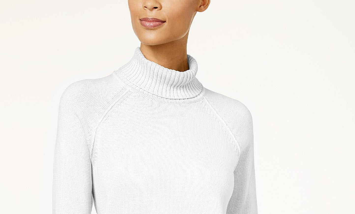 Karen Scott Women's Cotton Turtleneck Sweater White Size Small