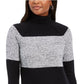 Karen Scott Women's Cotton Turtleneck Sweater  Black and Gray Size PET/SM
